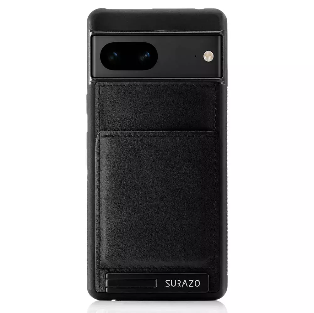 Genuine leather Back case with stand - Costa Black - TPU Black