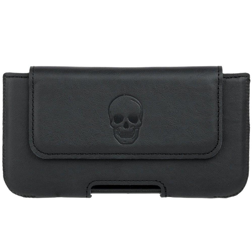 Natural leather Belt Case - Costa Black - Skull