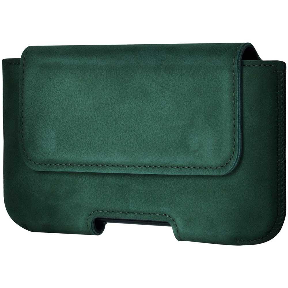 Natural leather Belt Case - Nubuck Dark Green 