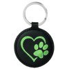 Keychain - Costa Black - Green Paw in Heart
